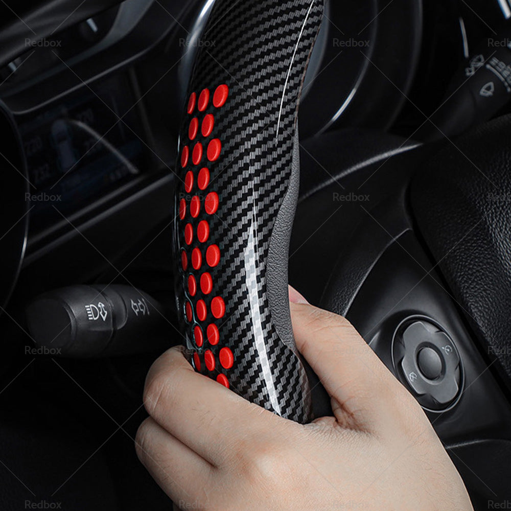 Carbon Fiber Universal Car Steering Wheel Booster Cover Non Slip Car Accessories