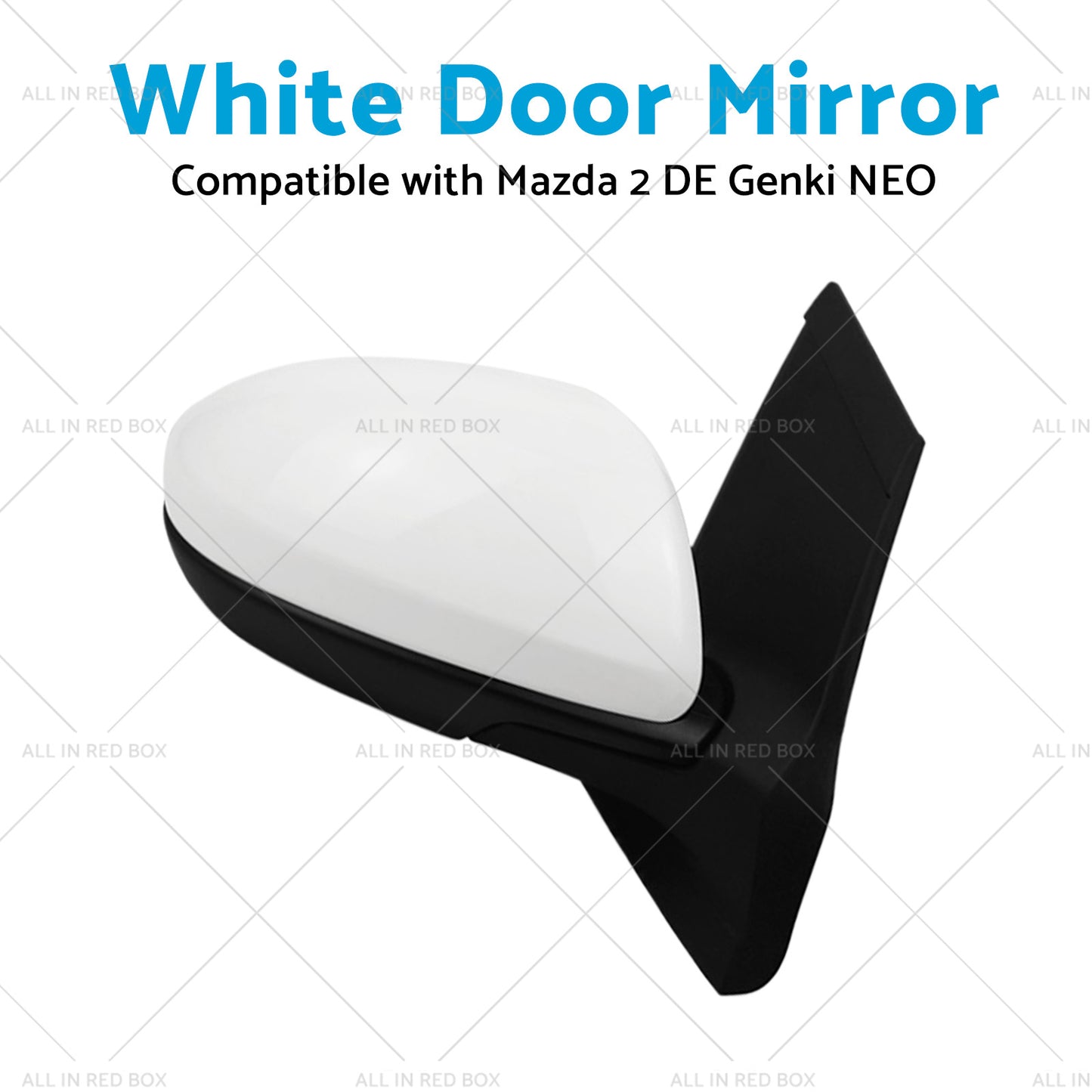 Right Side White Door Mirror Suitable for Mazda 2 DE Genki NEO MAXX 2007-2014