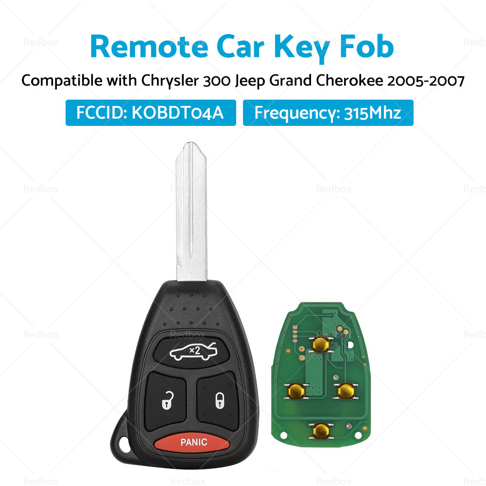 Remote Car Key Fob KOBDT04A Suitable For Chrysler 300 Jeep Grand Cherokee 05-07