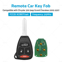 Remote Car Key Fob KOBDT04A Suitable For Chrysler 300 Jeep Grand Cherokee 05-07