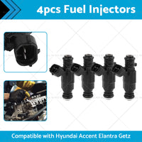 4PCS Fuel Injector Suitable For Hyundai Accent LC MC Elantra XD Getz TB 00-11