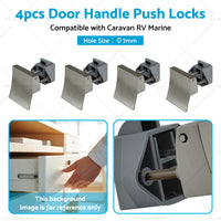 4PCS Square Shape Handle Push Locks Suitable for Caravan RV Marine Latch Knob