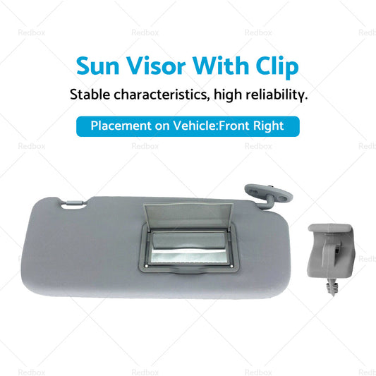 Sun Visor With Clip Front Right Side Suitable For Hyundai Getz 2002-2011 Grey