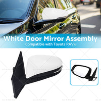 Left Side White Door Mirror Suitable for Toyota RAV4 2013 - 2018 5-wire