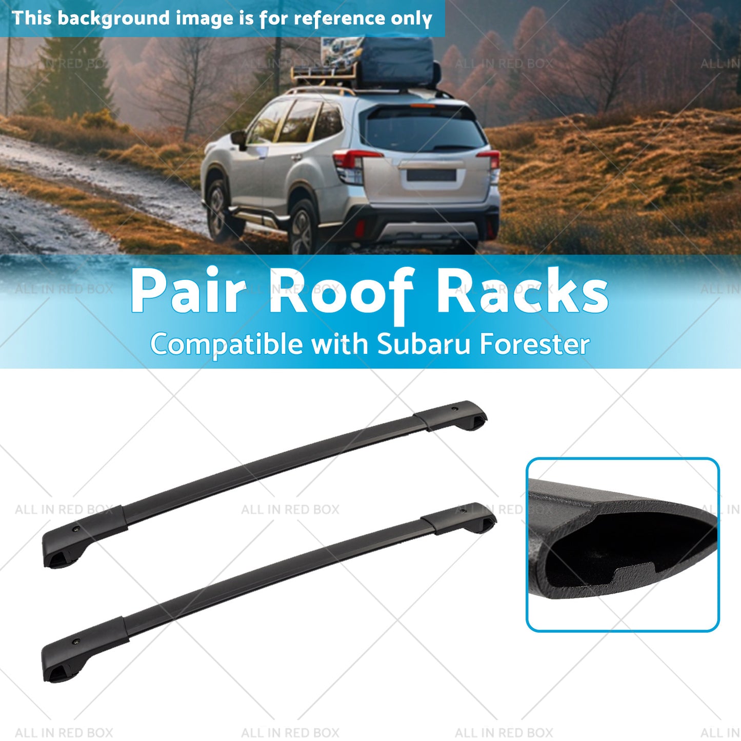 Pair Balck Roof Racks Cross Bars Suitable For Subaru Forester 2008-2021