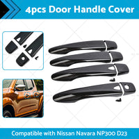 4PCS Black Door Handle Cover Suitable for Nissan Navara NP300 D23 2015-Onwards