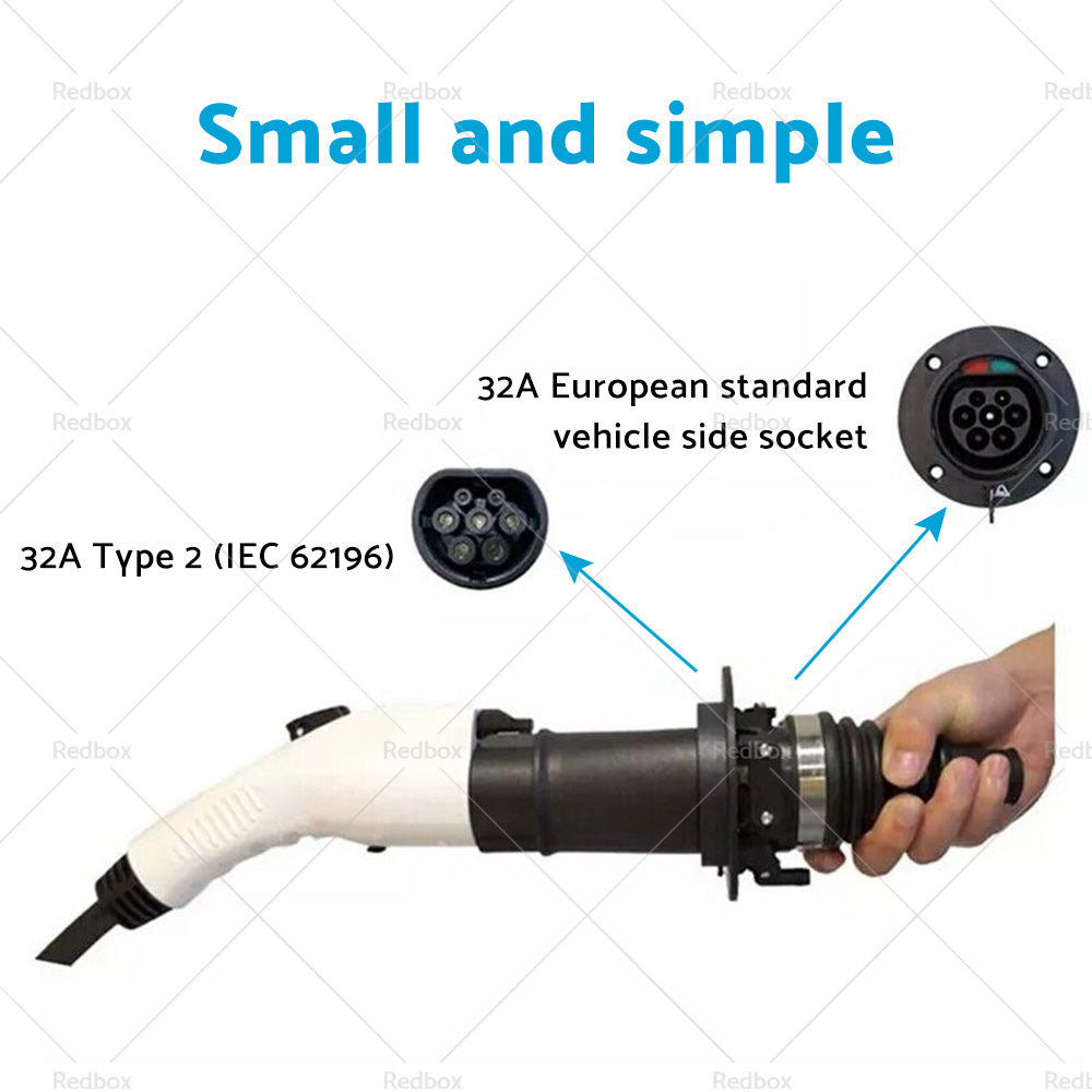 EVSE EV Adaptor 32A J1772 Type 1 to Type 2 Plug EV Adapter, Electric Cars V A3Y2