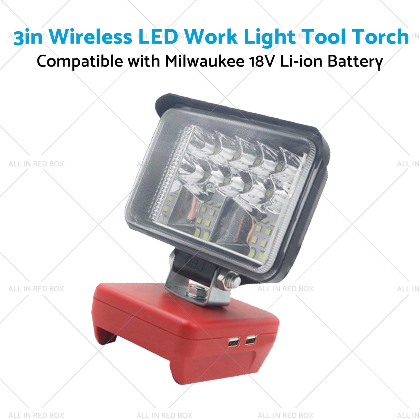 3in Wireless LED Work Light Tool Torch Suitable for Milwaukee 18V Li-ion Battery