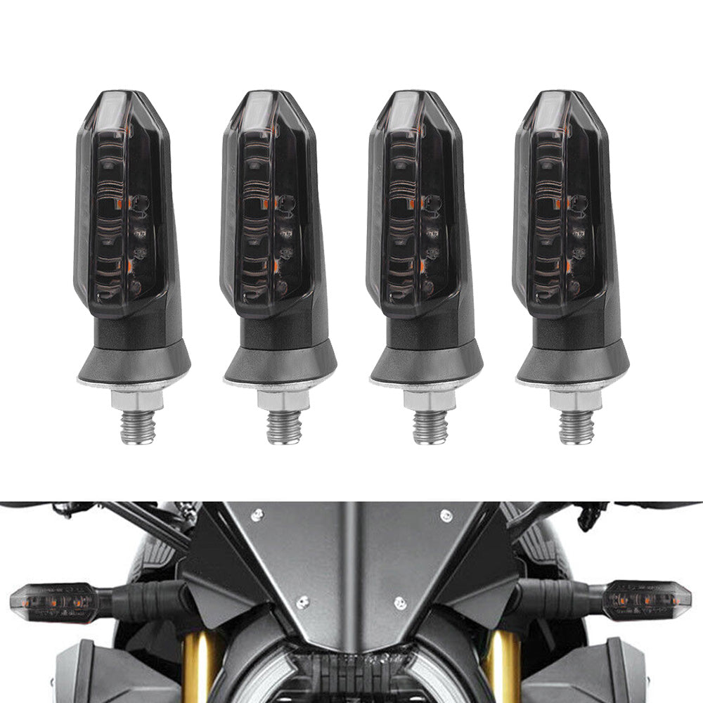 4x Motorcycle LED Turn Signal Indicators Suitable For Bikes ¡§C Amber, Universal Fitment