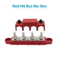 1x M8 or M10 DC 48V Studs Bus Bar Power Distribution Box Terminal Block Red or Black