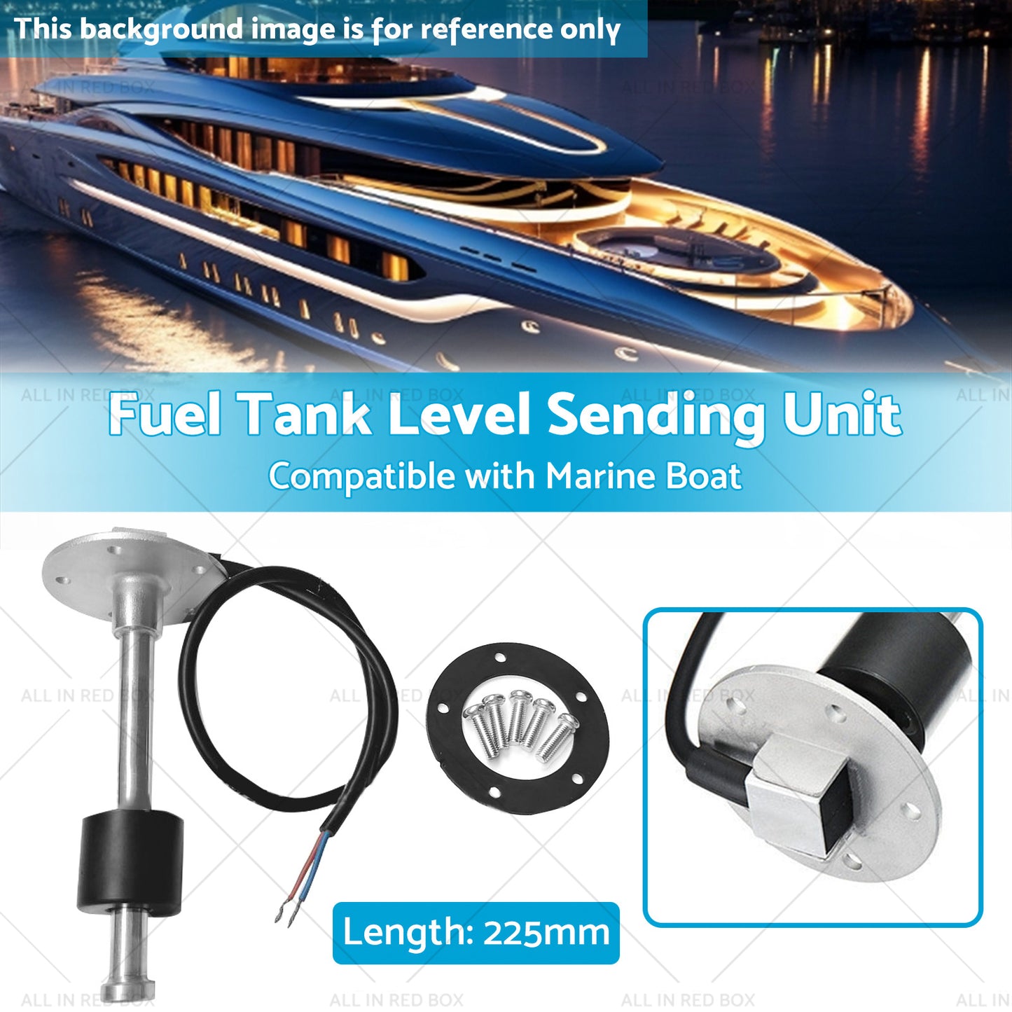 225mm Marine Boat Water Sender Fuel Tank Level Sending Unit Sensor 240-33ohm