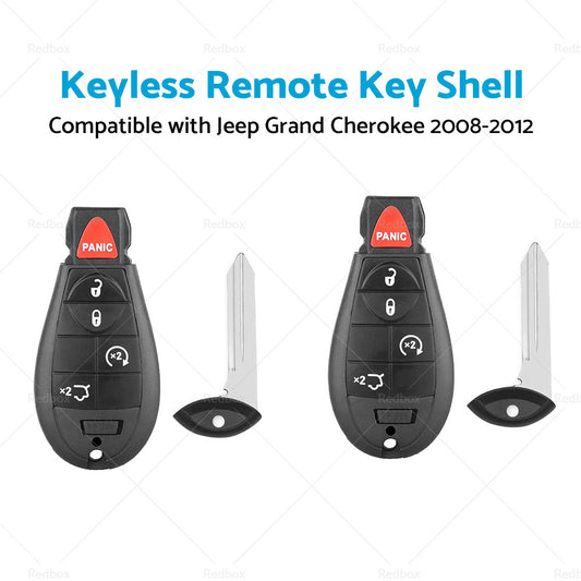 2x Keyless Remote Key Fob Shell Suitable For Jeep Grand Cherokee 2008-2012