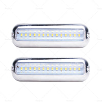 Pair 42LED Boat Light Stainless Steel Underwater Pontoon For Marine Boat Transom