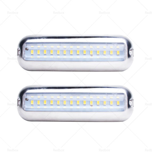 Pair 42LED Boat Light Stainless Steel Underwater Pontoon For Marine Boat Transom