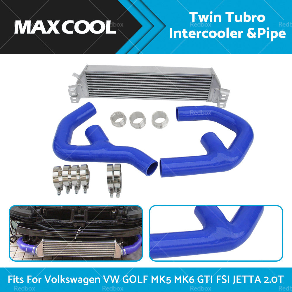 TWIN INTERCOOLER & PIPE FIT Volkswagen VW GOLF MK5 MK6 GTI FSI JETTA 2. 0T A3 S3