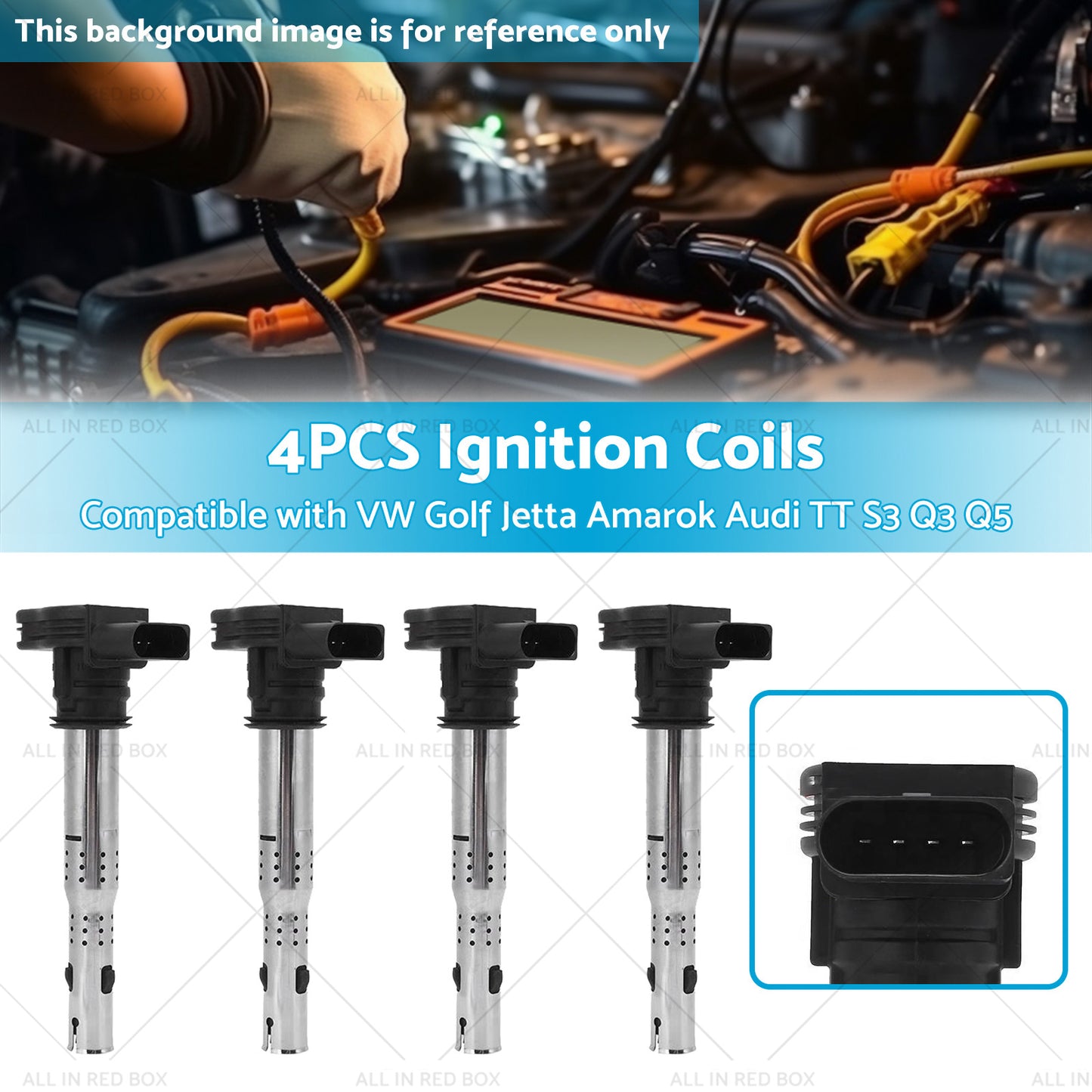 4PCS Ignition Coils Suitable for VW Golf Jetta Amarok Audi Q3 Q5 TT S3 1. 8L 2. 0L