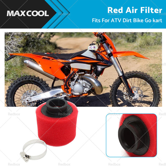 RED 38mm Foam Pod Air Filter Cleaner For 125cc PIT PRO Quad Dirt Bike ATV Buggy