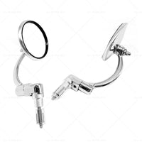 Chrome Round Rearview Bar End Mirror Suitable for Motorcycle Chopper Racer