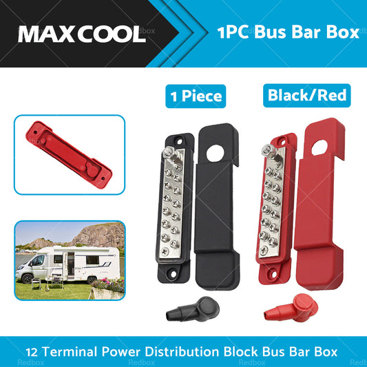 1 Piece 12 Way Bus Bar Power Distribution Rated Terminal Block For Auto Marine