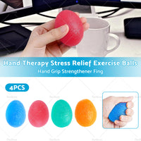 4PCS Hand Therapy Stress Relief Exercise Balls Hand Grip Strengthener Fing