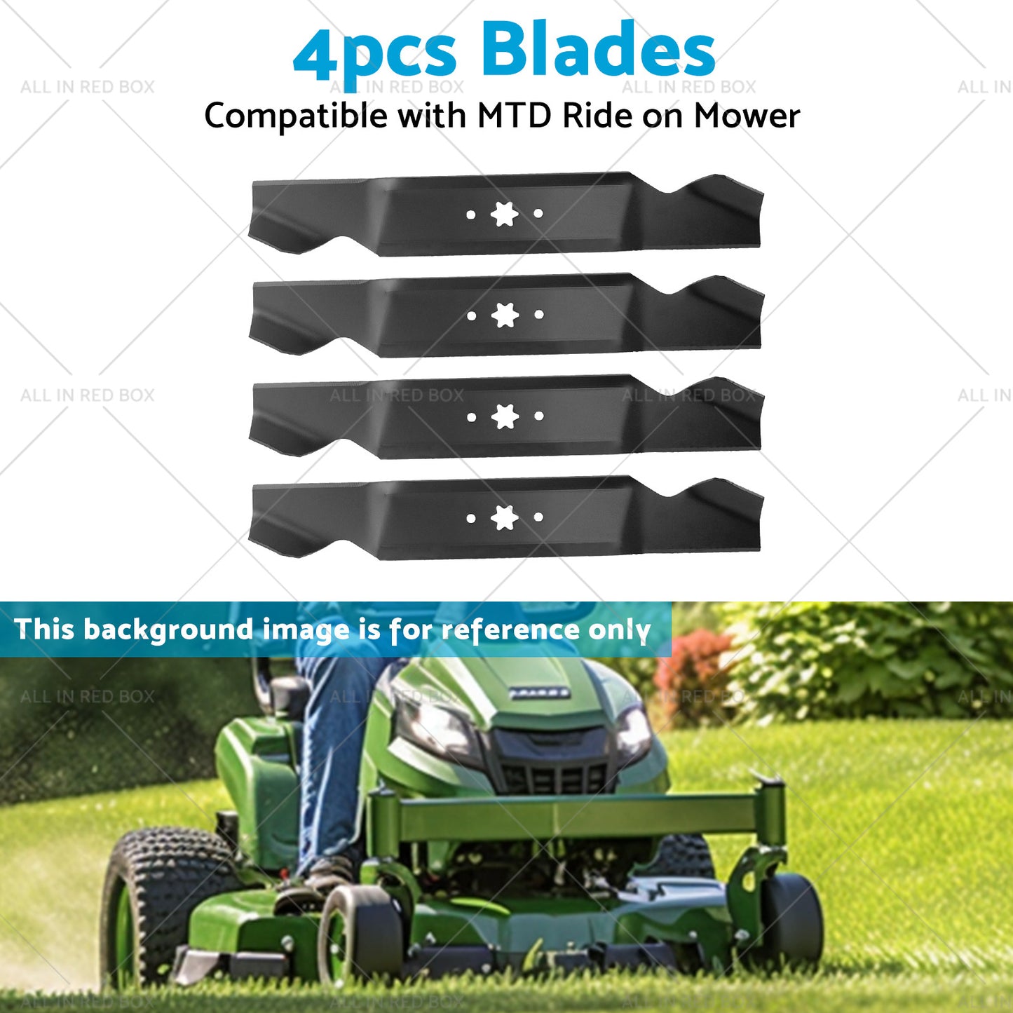 4x Blades Suitable for 38 inch  MTD Ride on Mowers 6 Point Centre Hole 742-0654