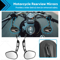 Motorcycle Rearview Mirrors Suitable For Harley Davidson Electra Glide Dyna