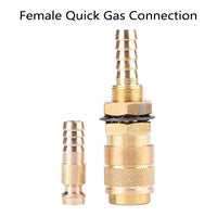 Female Quick Gas Connection with 6mm Barb for Argon and Water Suit Kemppi Unimig