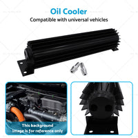 Oil Cooler Universal 12'' Aluminum Dual Pass Finned Transmission W Fittings SL