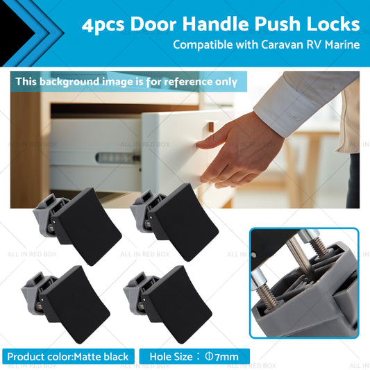 4pcs Handle Push Locks Square Shape Suitable for Caravan RV Marine Latch Knob