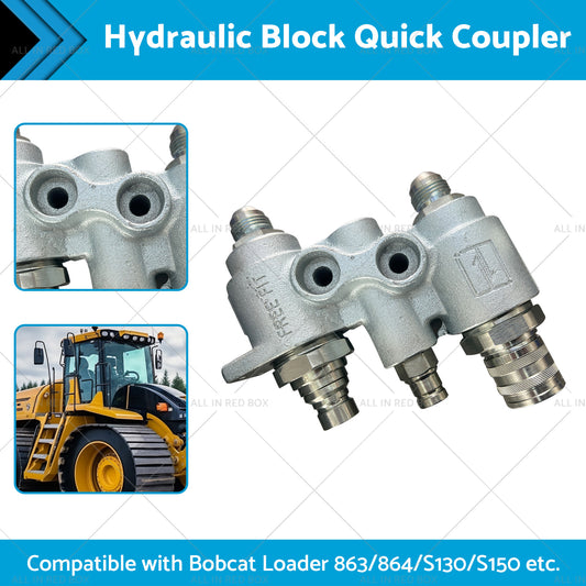 For Bobcat Hydraulic Block Quick Coupler Flat Face FFH Auxillary Valve 6678076