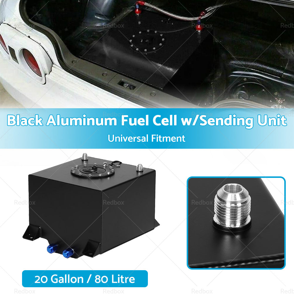 20 Gallon   80 Litre Black Aluminum Fuel Cell w Sending Unit