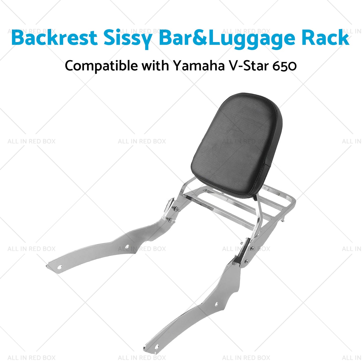 Backrest Sissy Bar Luggage Rack Suitable for Yamaha V-Star 650 Custom XVS650