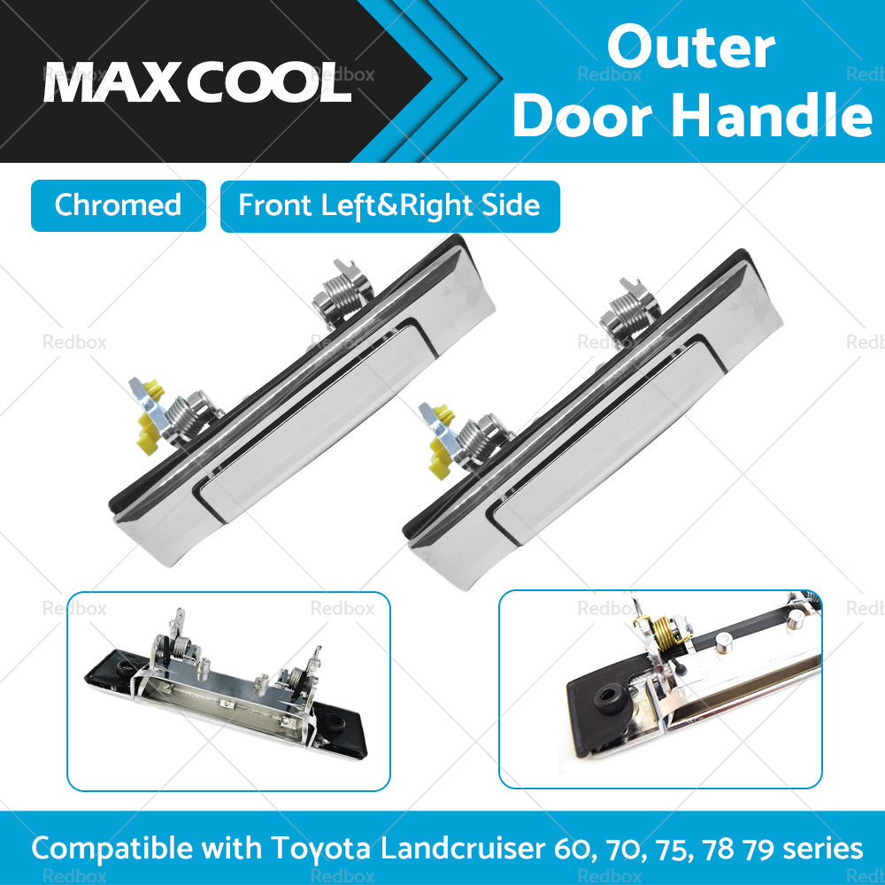 PAIR Chrome Door Handles Suitable for Toyota Landcruiser 60 70 75 78 79 80-07