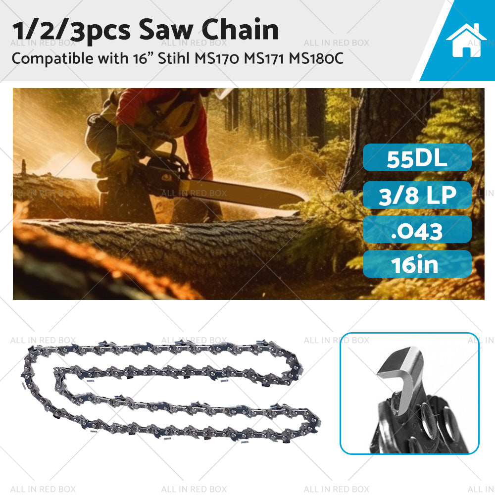 16 inch Chainsaw Saw Chain 55DL 3/8 LP 043 Suitable for Stihl MS170 MS171 MS180C