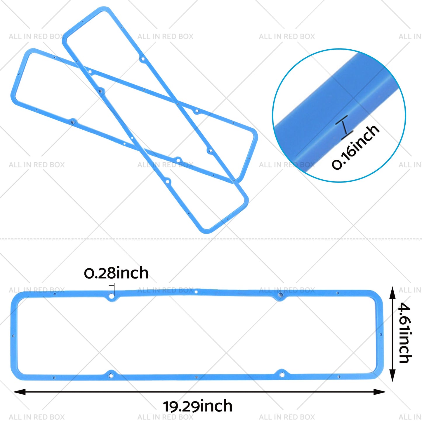 2PCS Valve Cover Rubber Steel Core Gasket Suitable For Chevy SBC 283 305 327 350