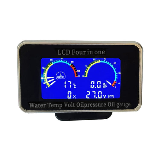 4-in-1 Car LCD Meter Digital Oil Pressure Voltage Water Temperature Fuel Gauge