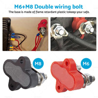 Bus Bar Power Terminal Blocks M6 Negative  M8 Positive Power Distribution Studs