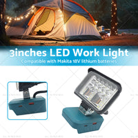 3in LED Work Light Suitable For Makita 18V Li-Ion Battery Workshop Flashlights