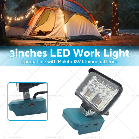 3in LED Work Light Suitable For Makita 18V Li-Ion Battery Workshop Flashlights