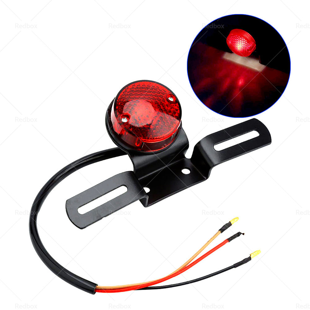 Motorcycle Tail Brake Light Number License Bulb Retro Rear Stop Lamp Universal