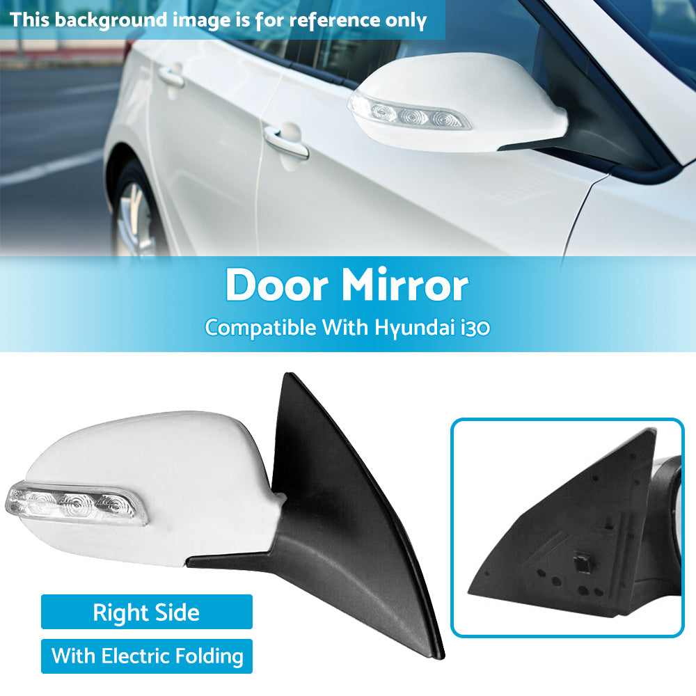 {{ Right Side Door Mirror With Electric Folding Suitable For Hyundai i30 2007-2012 }} - Buy Car Parts Online at {{ Kaka Auto Parts }}.