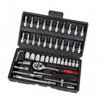 46pc Socket Wrench Set 1/4inch Drive Chrome Vanadium Steel Ratchet Bit Kit