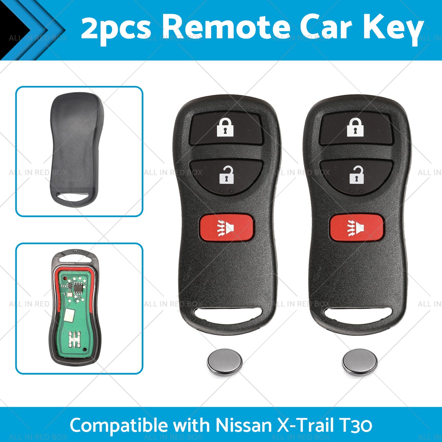 2pc Remote Flip Car Key Suitable for Nissan X-Trail T30 02-07 433MHz Replacement