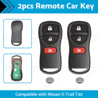 2pc Remote Flip Car Key Suitable for Nissan X-Trail T30 02-07 433MHz Replacement