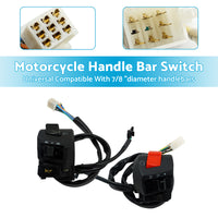 Motorcycle Handle Bar Headlight Control Switch Turn On Off Light Indicator