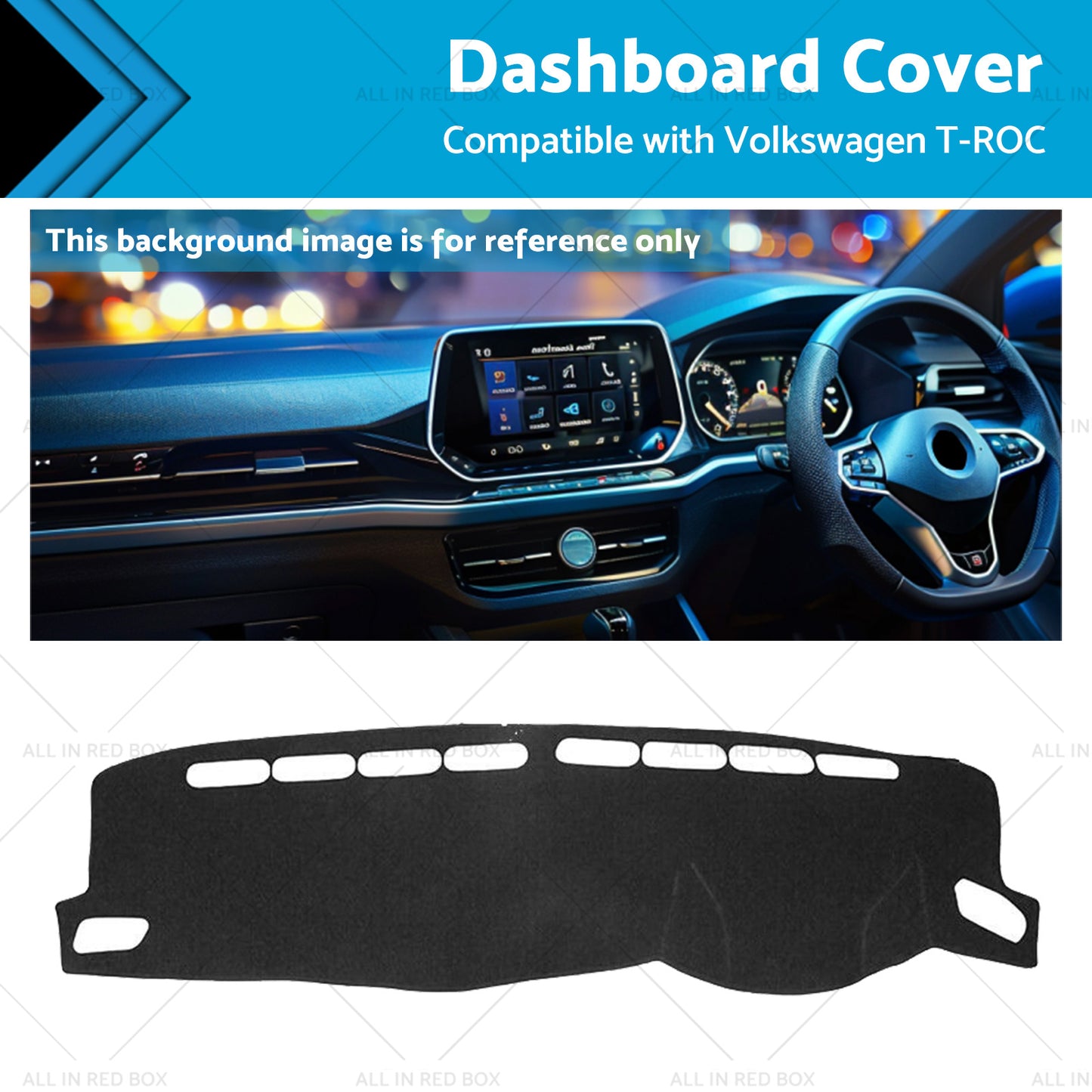 Dash Mat Suitable For Volkswagen VW T-ROC A11 2017-2021 Dashboard Cover Non-Slip