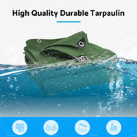 3 Sizes Army Heavy Duty Waterproof Canvas Tarp Tarpaulin Sun Blocked Dustproof