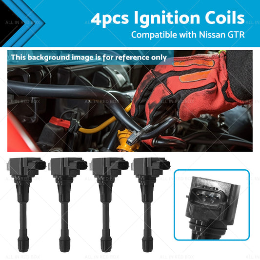 4PCS Ignition Coil Suitable for Nissan R35 GT-R 3. 8L VR38DETT 08-15 22448JF00B