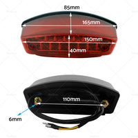 Universal Smoke Motorcycle LED Rear Brake Stop Tail light License Plate light