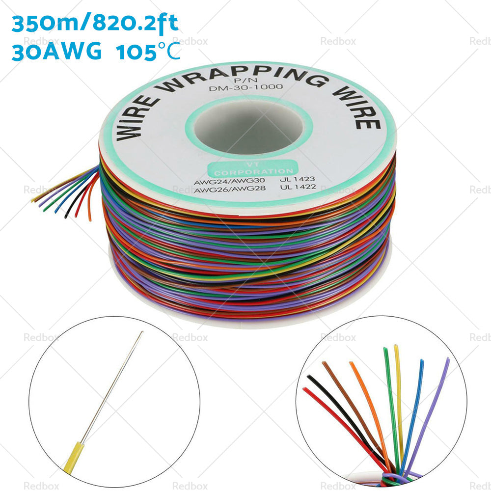 Wrapping Wire Tin Plated Copper Wire P or N DM-30-1000 30 AWG 250M Length 8 Colors